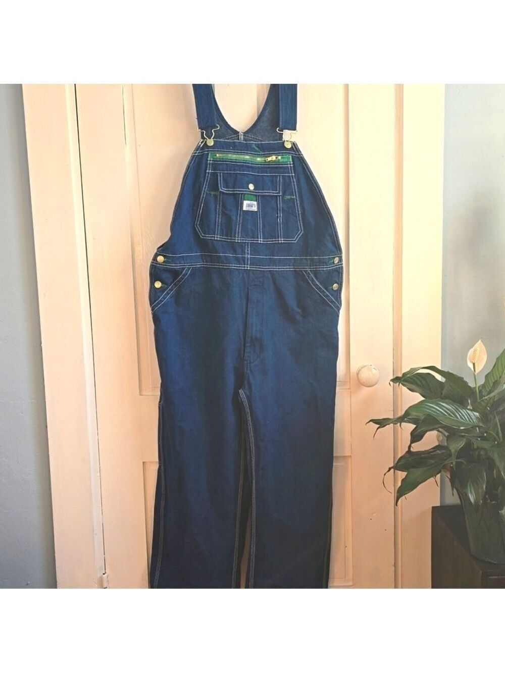LIBERTY Denim Work Overalls Unisex Size XL